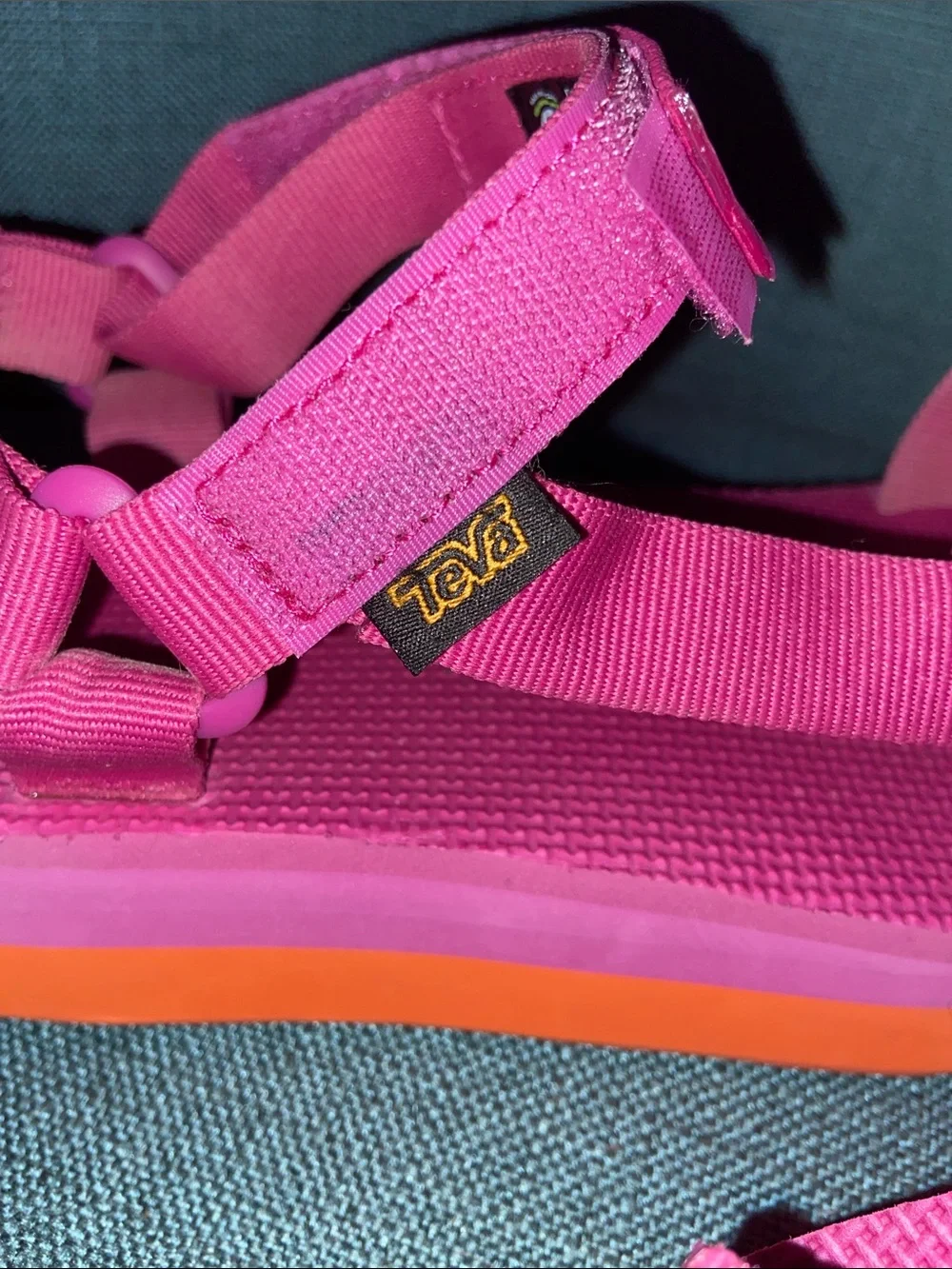 Teva Magenta and Orange Flatform Universal Sandals